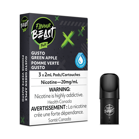 Flavour Beast Flow Pods - Gusto Green Apple (Compatible With STLTH)