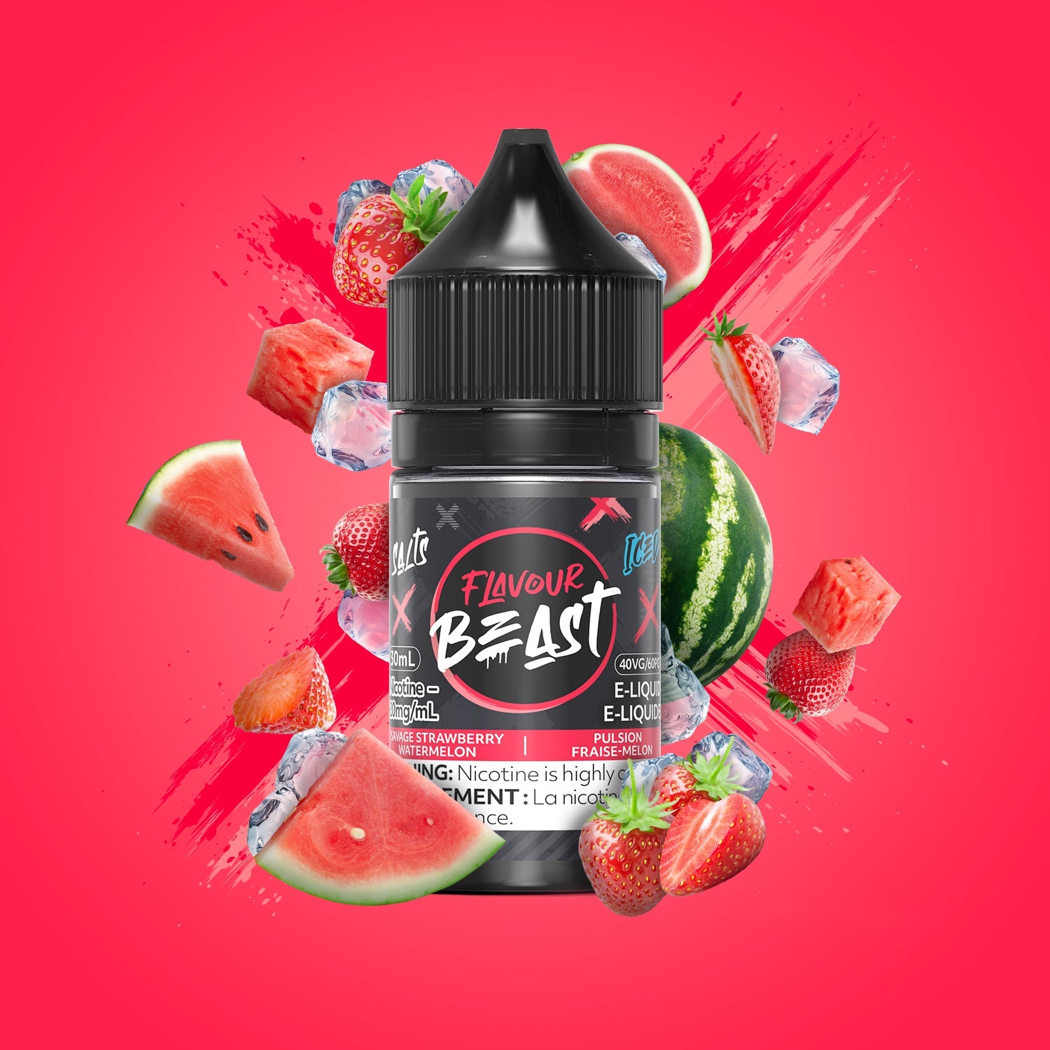 Flavour Beast Salt - Savage Strawberry Watermelon Iced (EXCISE TAXED)