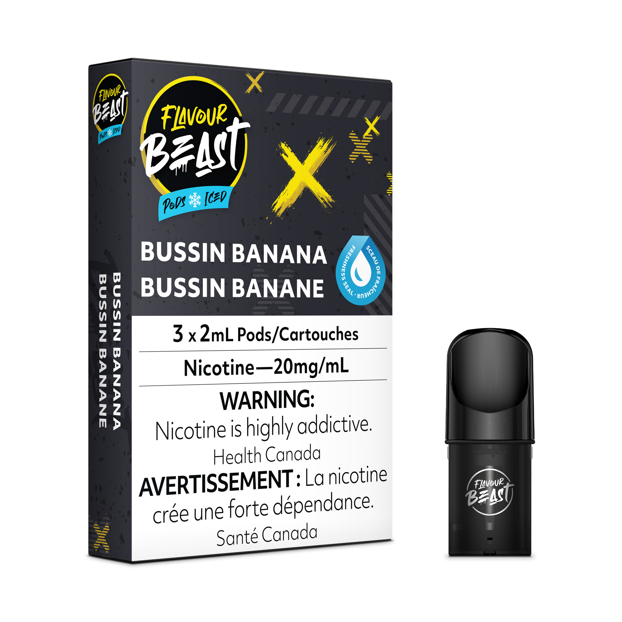 Flavour Beast Flow Pods - Bussin Banana Iced (Compatible With STLTH)