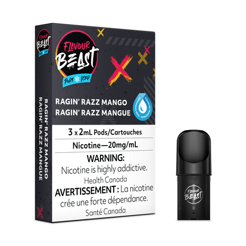 Flavour Beast Flow Pods - Raggin Razz Mango Iced (Compatible With STLTH)