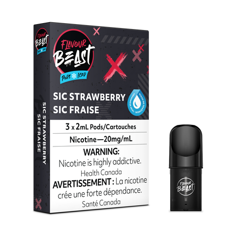 Flavour Beast Flow Pods - Sic Strawberry Iced (Compatible With STLTH)